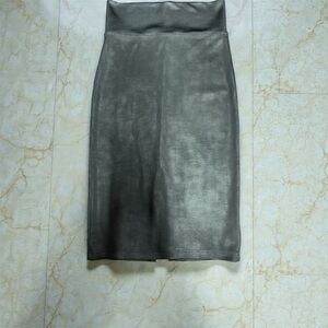 bebe Metallic Gray Pencil Skirt
